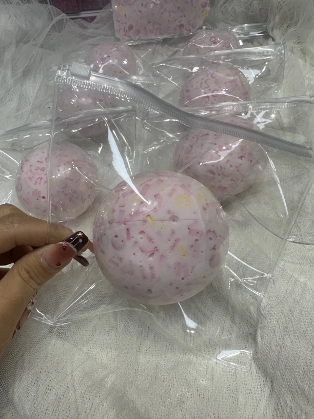 手作球6cm扎带款 春日落樱奶油手感肌无力肌中力