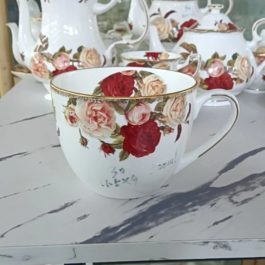 新疆西藏包邮6只装金秋拍金口径11.5厘米高9厘米500毫升大早餐杯