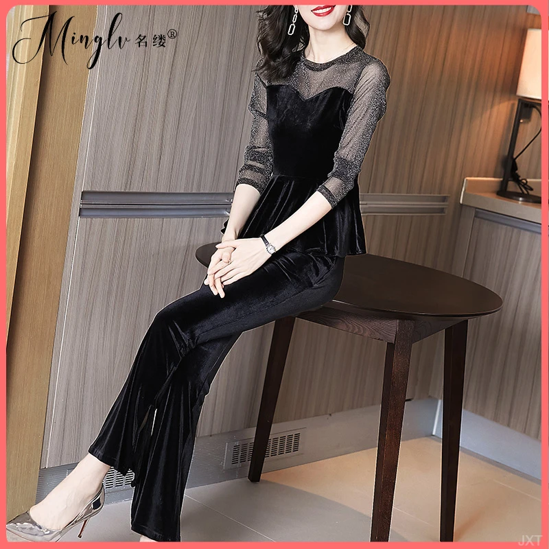 2025年新款秋季轻熟风御姐显瘦气质洋气炸街赫本风裤子两件套装女