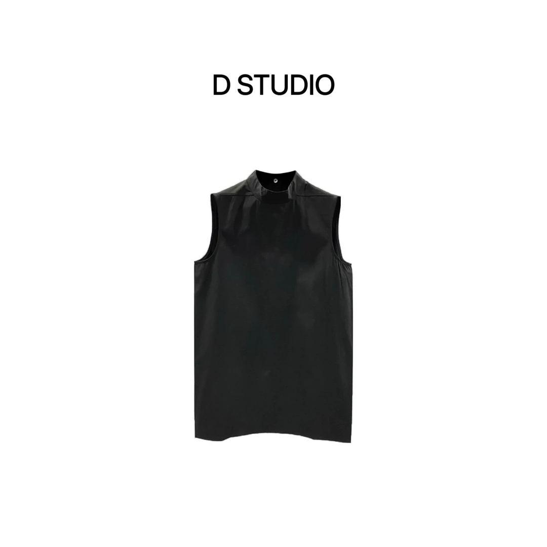 D STUDIO 黑色高领无袖上衣 D2802