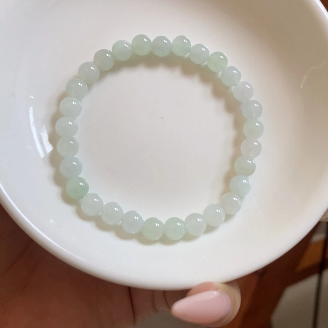 翡翠未镶嵌手链带晴卡5.9