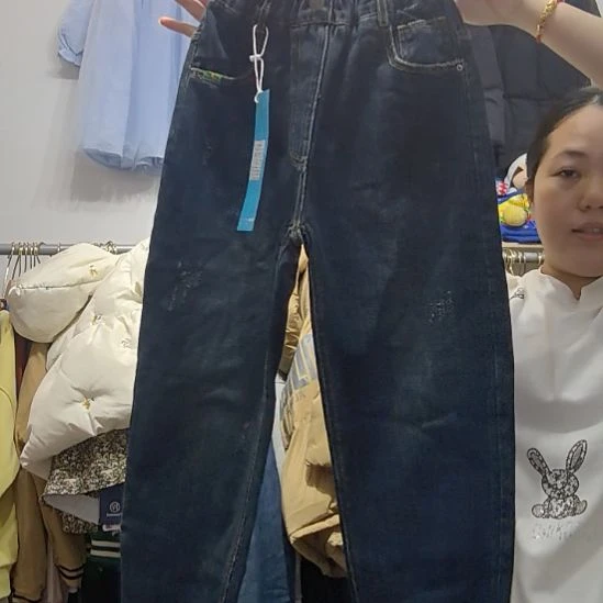 牛仔裤140身高穿。。