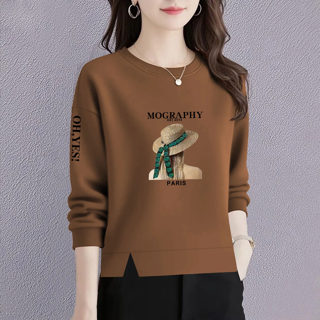 时尚卫衣女新款潮韩版春秋季洋气宽松显瘦百搭圆领长袖上衣外套女