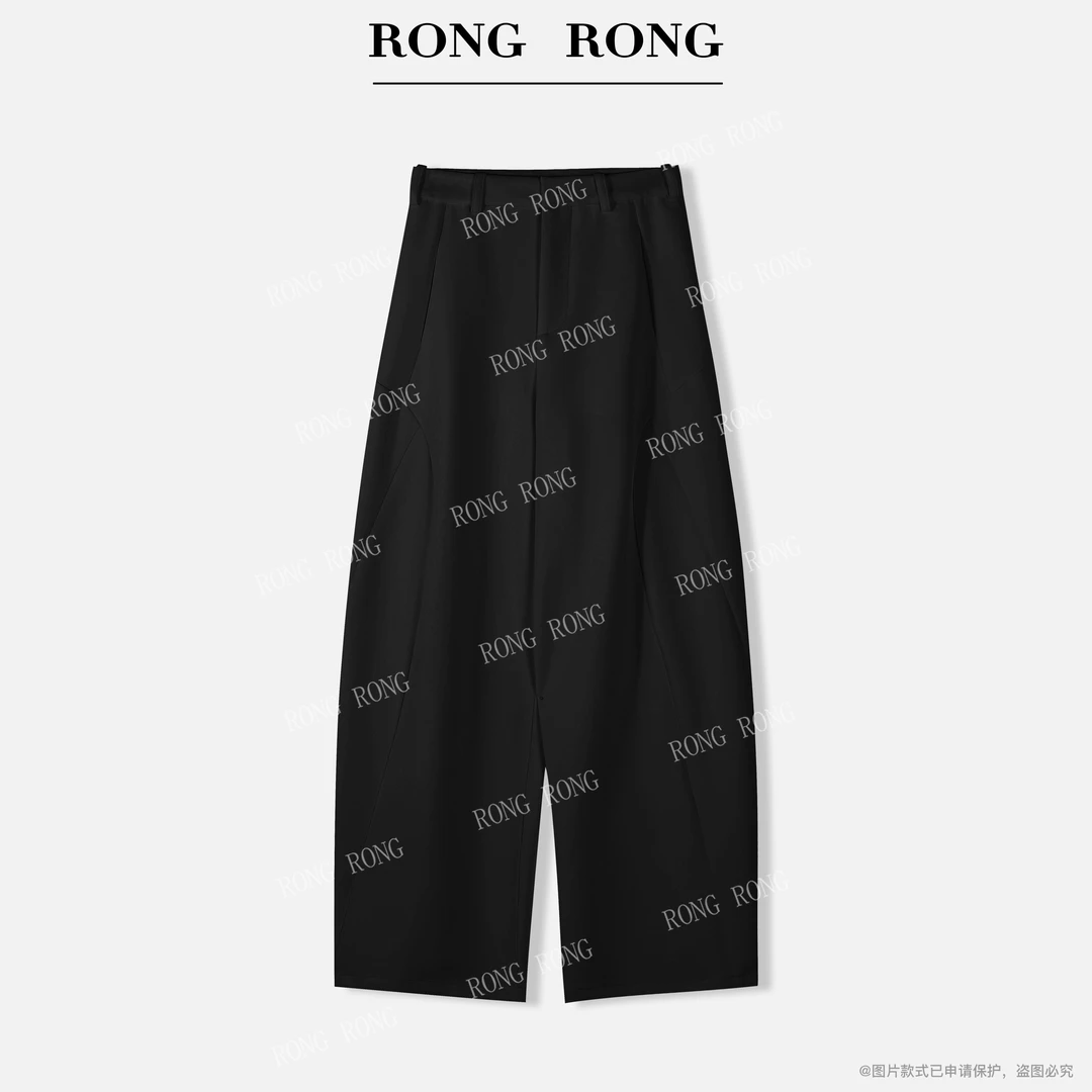 溶溶【山本裤】RONGRONG 高腰分割修腿立体感简约弯刀裤RR5620