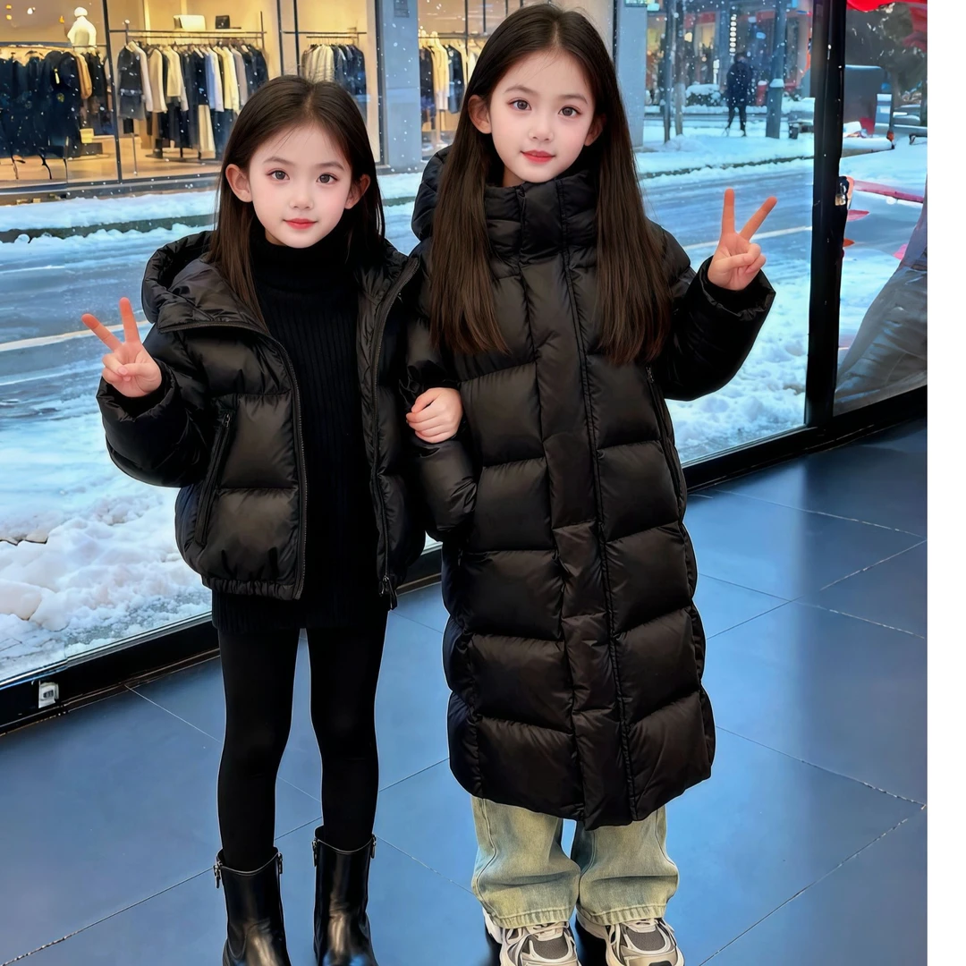 （加厚送运费险 质保一年 ）新款儿童亲子装中长款加厚过膝款羽绒服