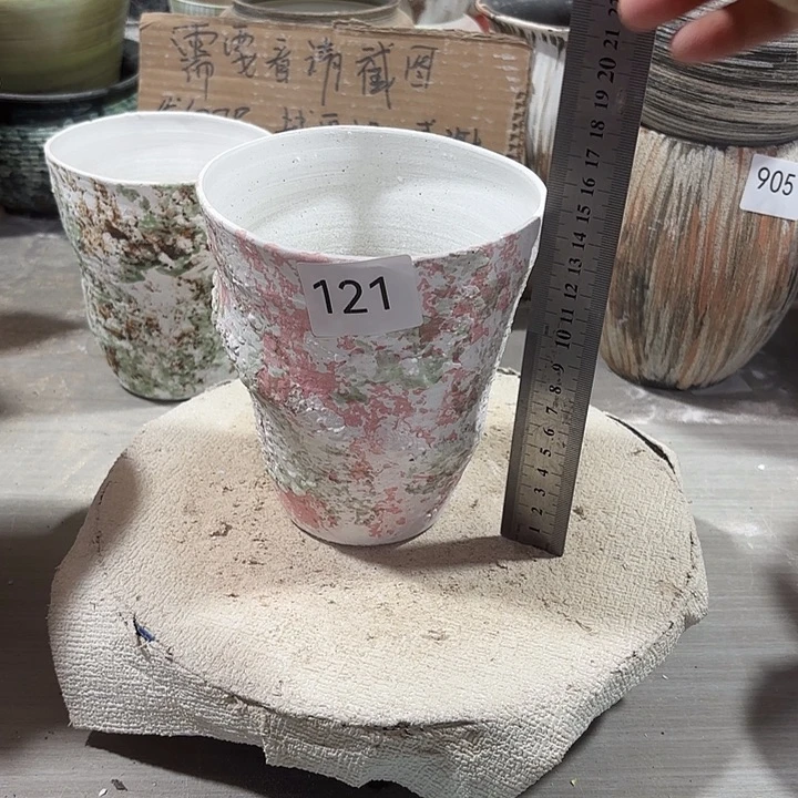 陶摆件高14，口12，瑕疵处理，，有孔，121