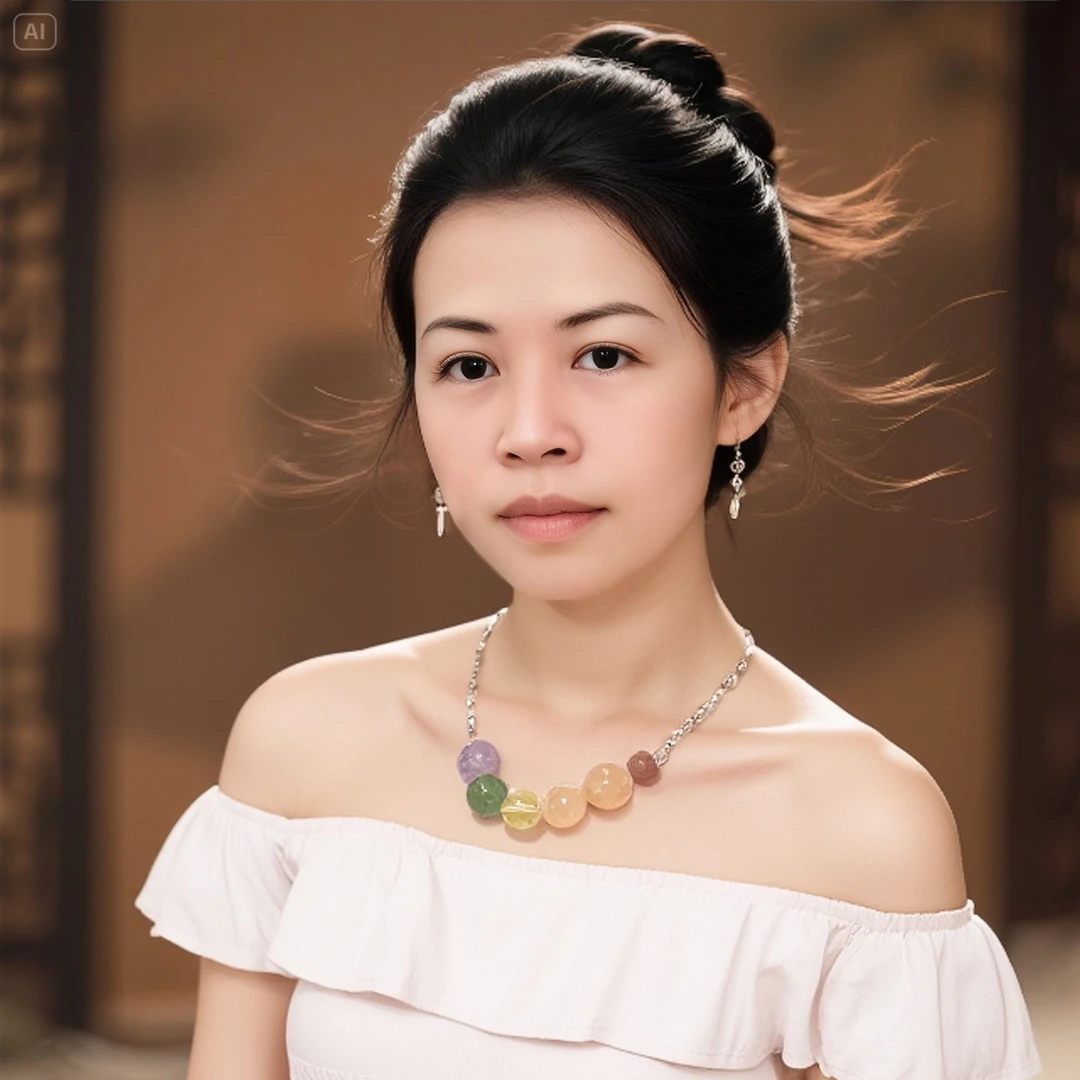 合金木质项链 6-18mm超大颗百搭彩色清新甜美手工仙女渐变