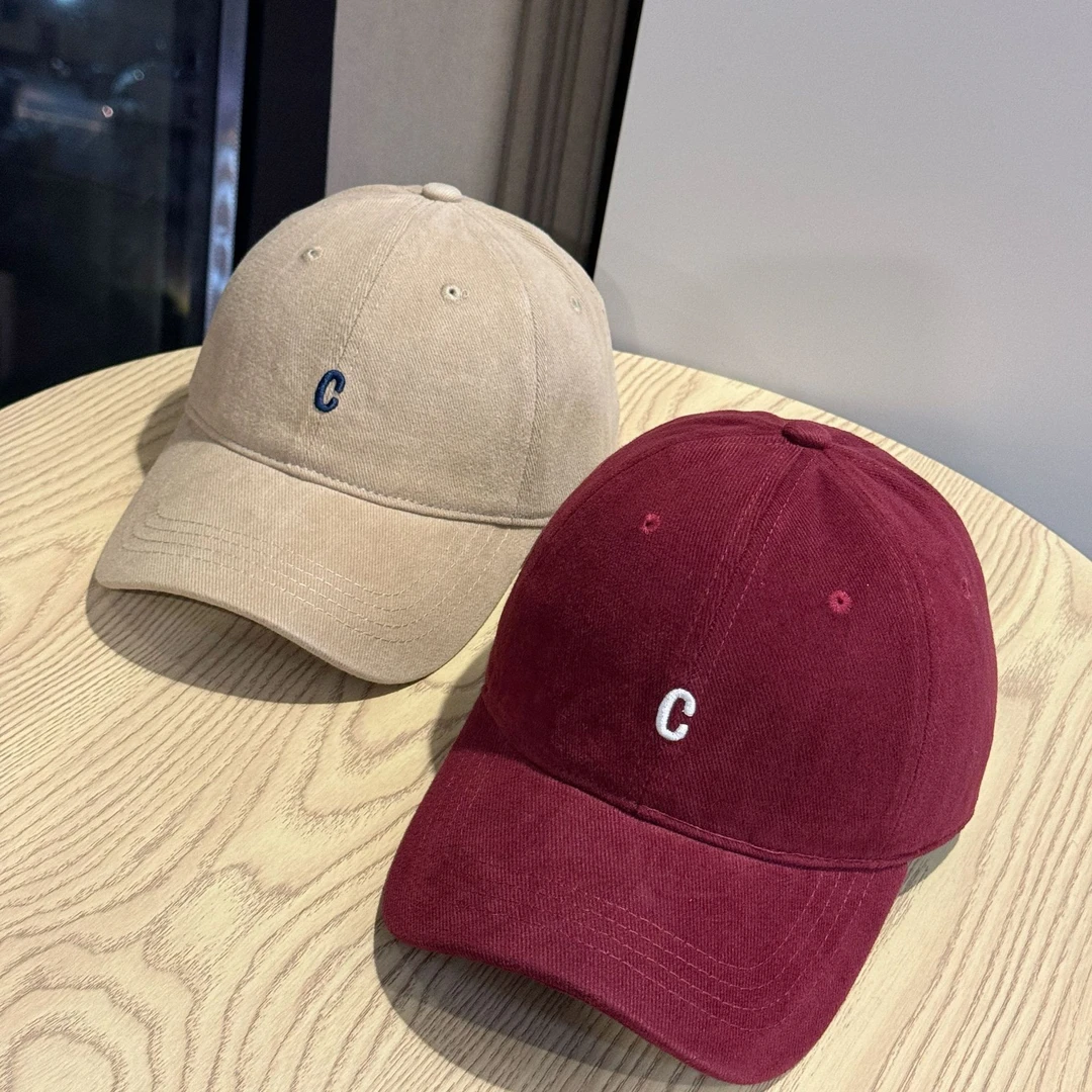 新款棒球帽女秋季简约宽帽檐大头围软顶鸭舌帽显脸小复古水洗帽子