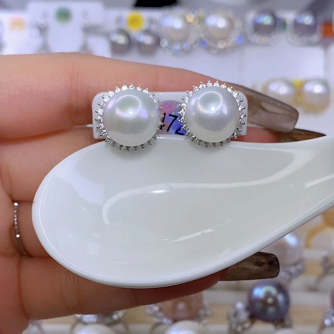 淡水珍珠未镶嵌耳饰F