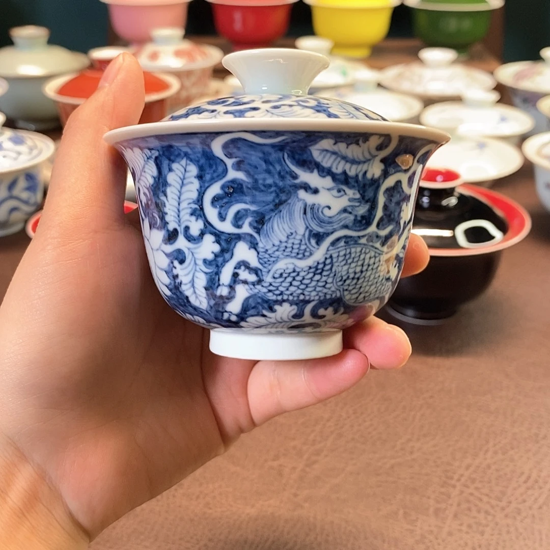 7.0-120cc 麒麟引凤岩茶 盖碗 微品福利