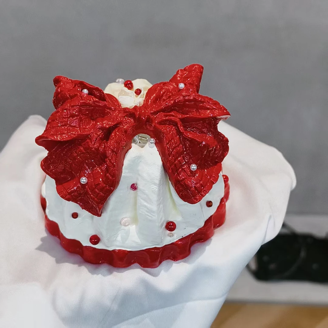 TTB 红丝绒蝴蝶结布丁【奶油泥】捏捏玩具【默认微瑕NO退NO换】