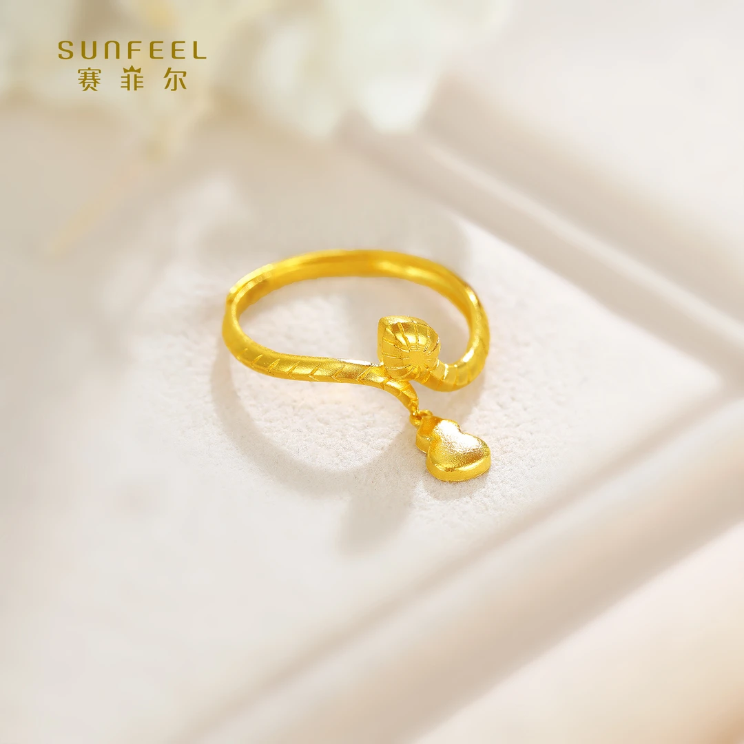 SUNFEEL/赛菲尔【一店】足金5G古法灵蛇挂葫芦戒指5GJ00288