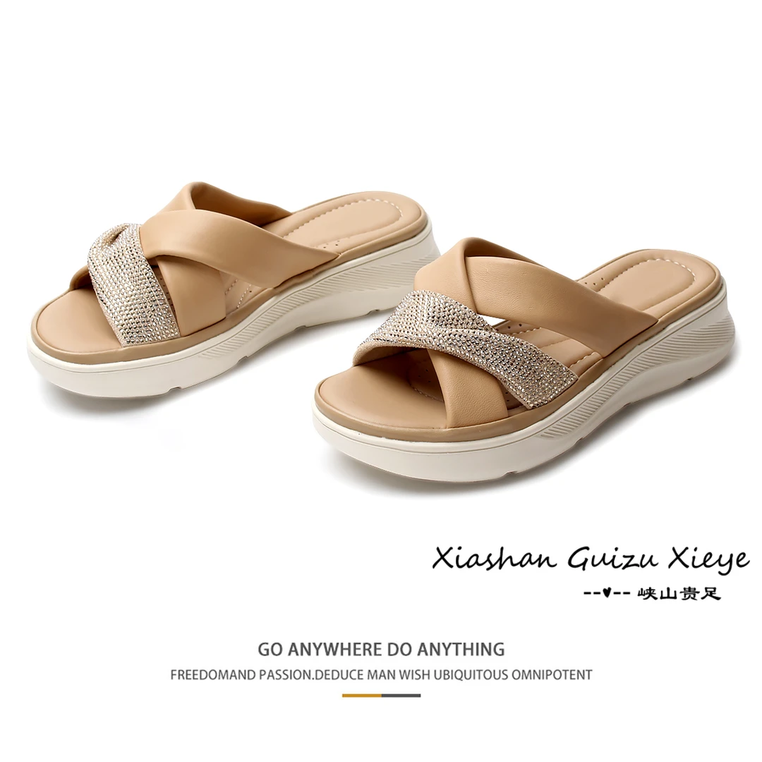 新款 超软舒适超轻羊皮简约防滑平底拖鞋 9-1289