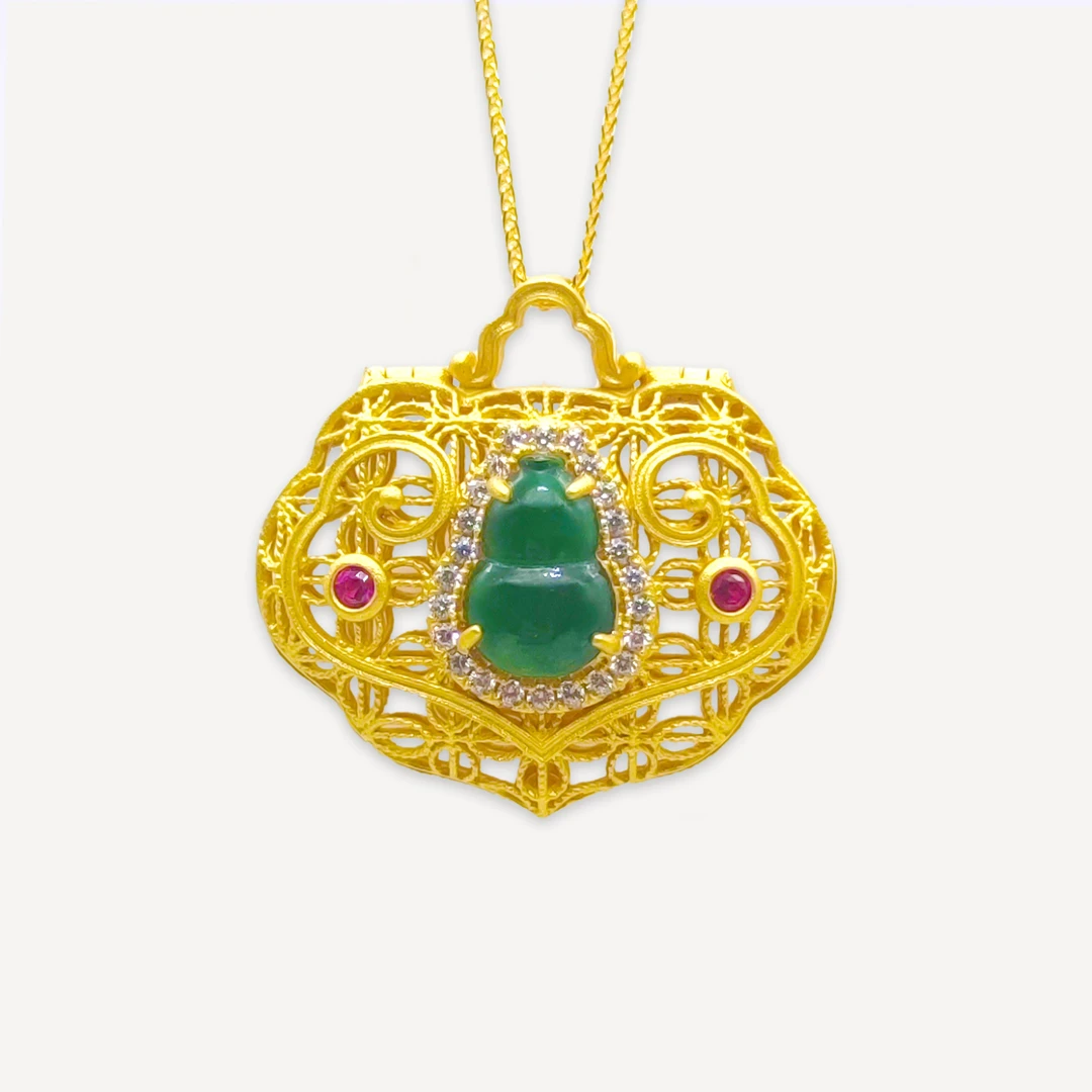 皇石坊-福禄葫芦翡翠吊坠