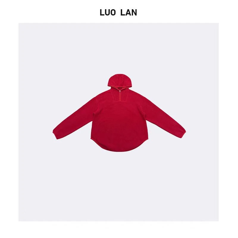 DAMEI OOTD 2024秋冬新品女装显瘦修身绒绒帽衫 YLMJ241002