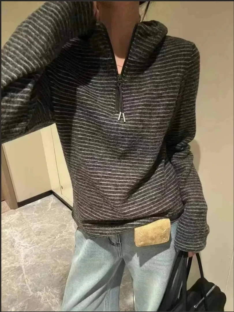 【ARONG阿荣家】条纹卫衣11858-咖色-F