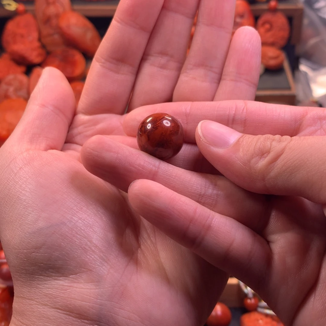【闪购商品】未镶嵌高品圆珠单珠南红玛瑙有***&