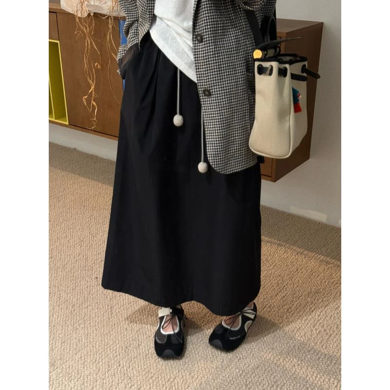 【樱桃半裙】褶皱可调节抽绳半裙J25BQ032