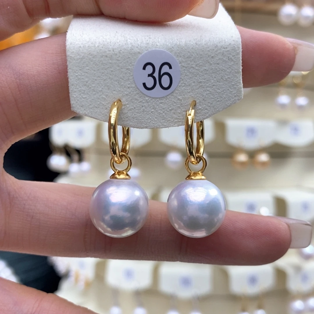 淡水珍珠耳饰银S925镶嵌