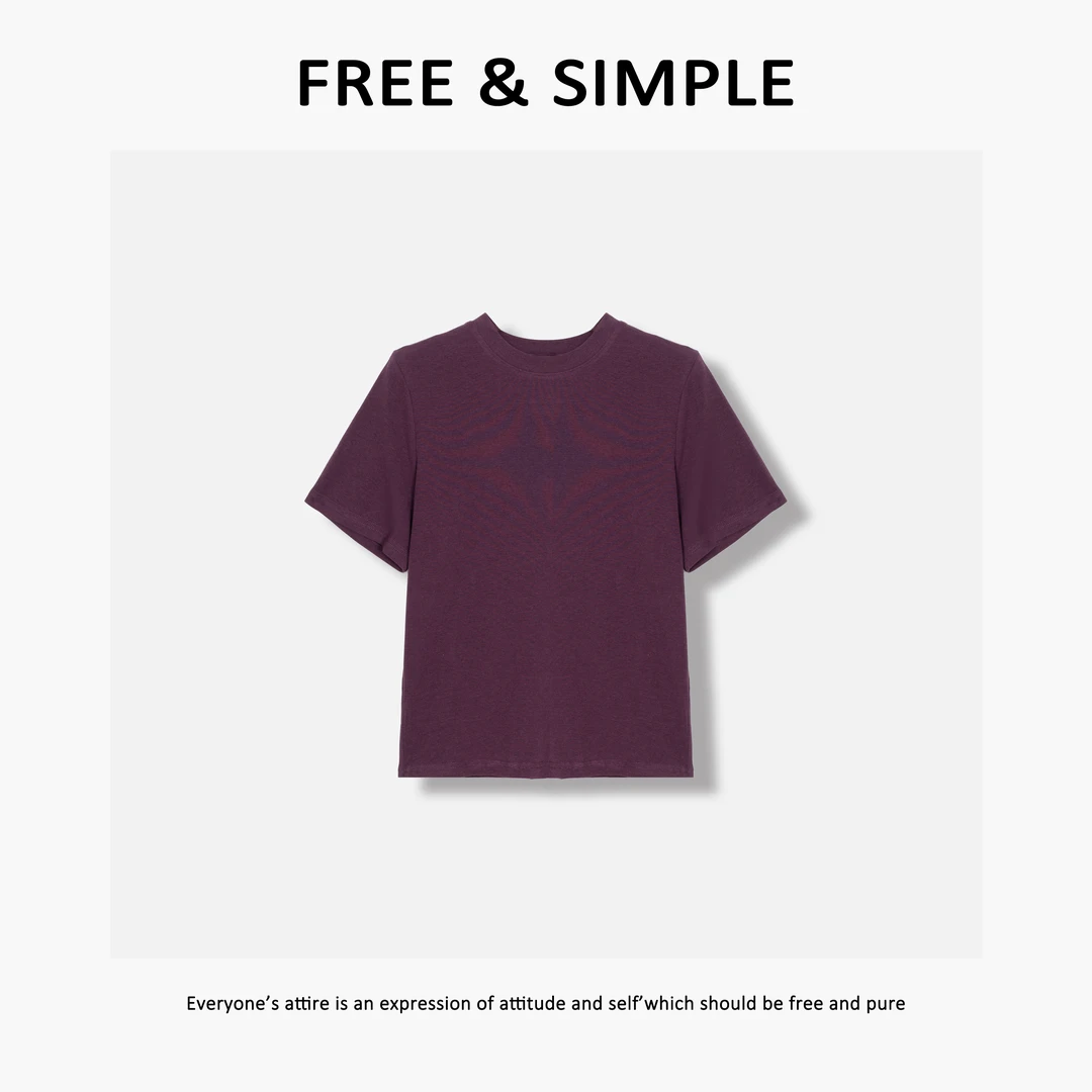 Free&Simple-‘春境’早春款时尚韩系感街头风纯色短袖-2645