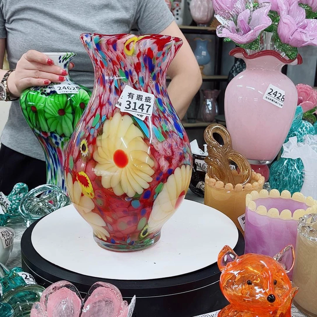3147万花筒瓶 微瑕 家悦琉璃花瓶摆件