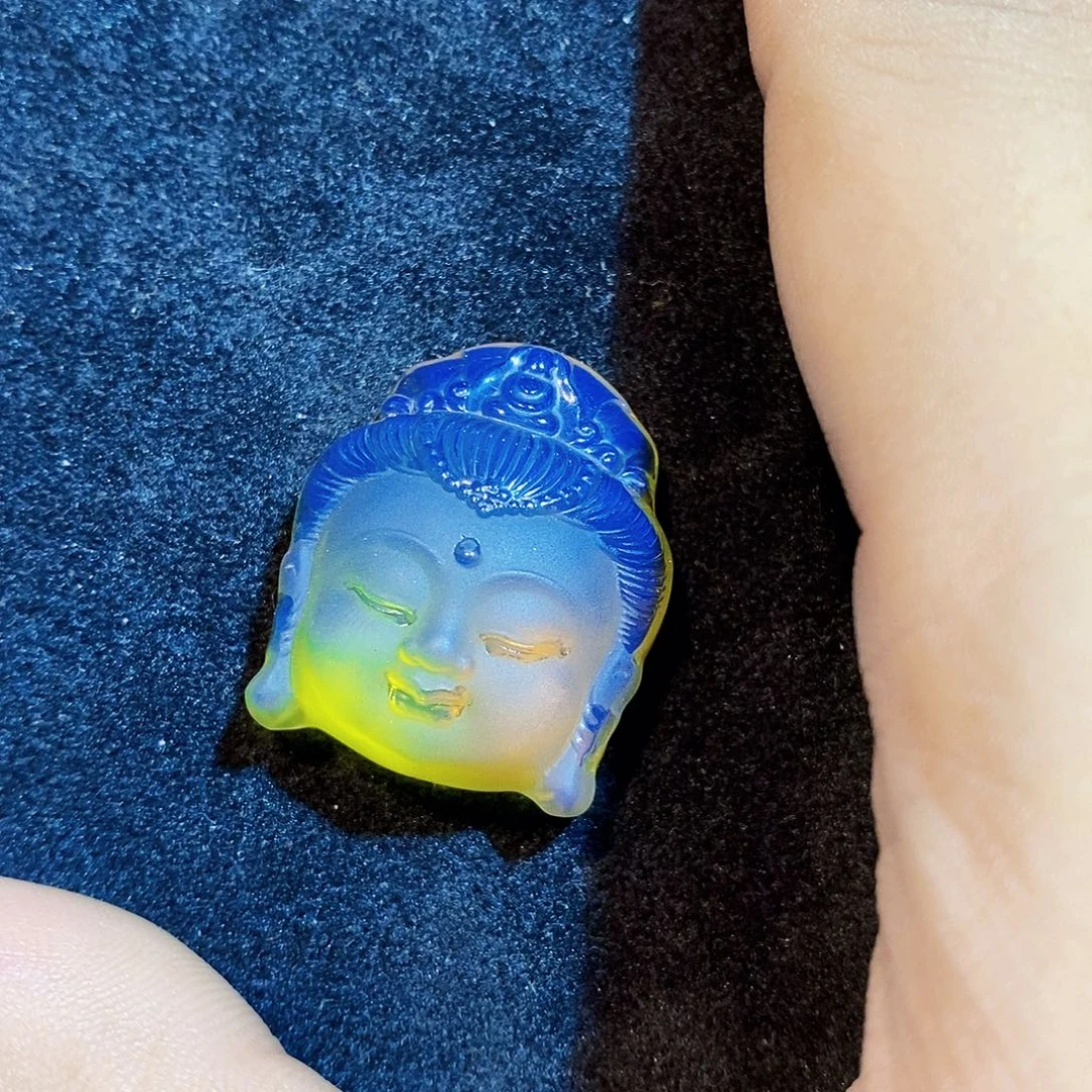 蓝珀未镶嵌珠宝奇石观音首像