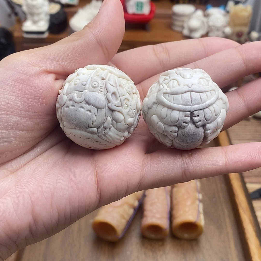 鹿骨把件c40龙猫手球36尺寸