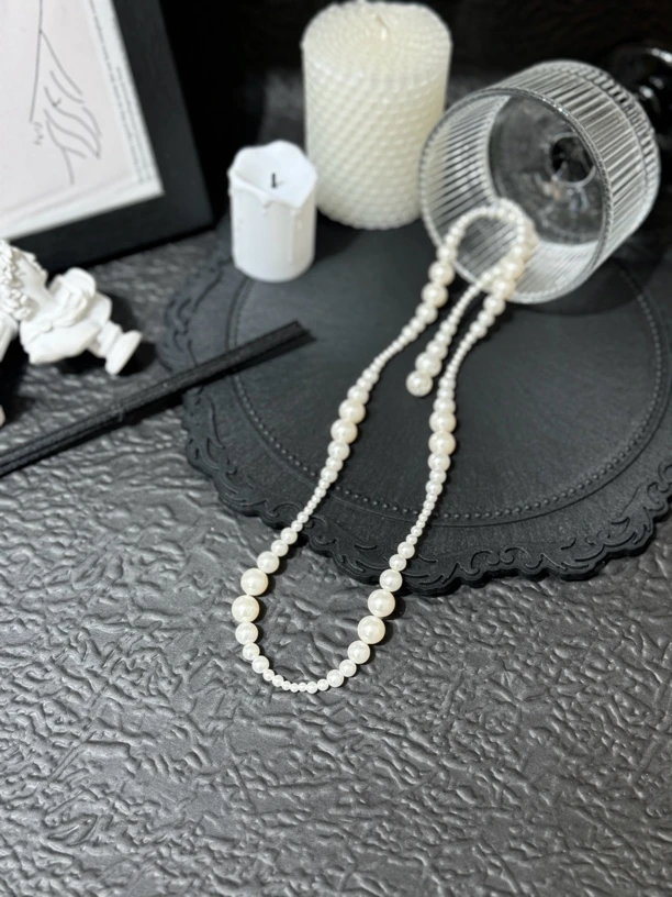 钛钢项链 手工串珠项链 毛衣链 优雅简约法式