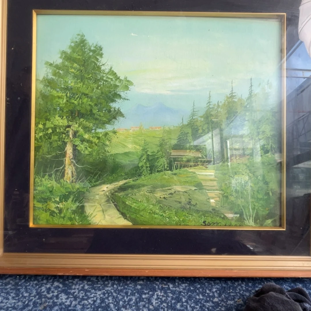 中古字画作品有磕碰轻微瑕疵拍下看细节