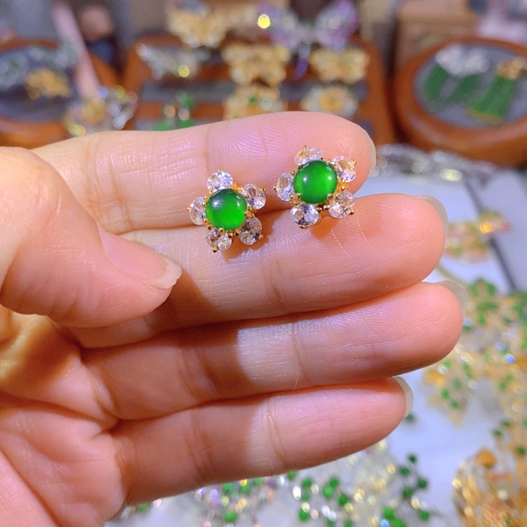 银S925镶嵌把件翡翠