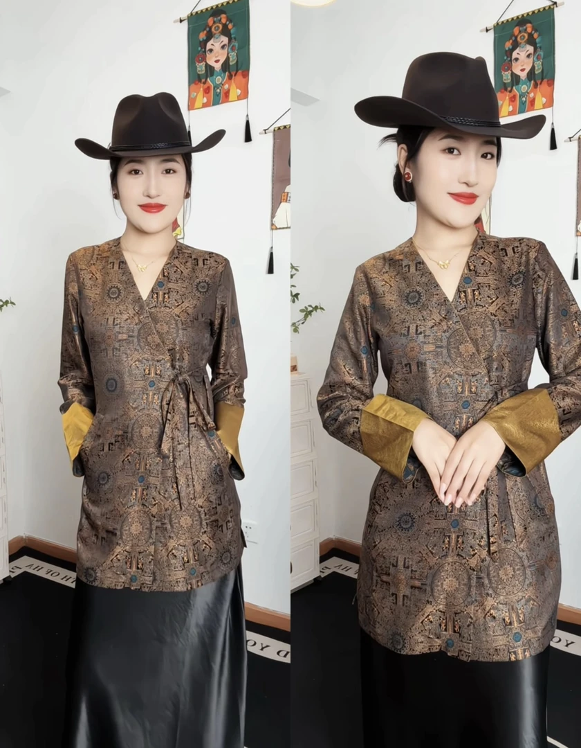 25新款藏式Ｖ领外套 百搭时尚复古款