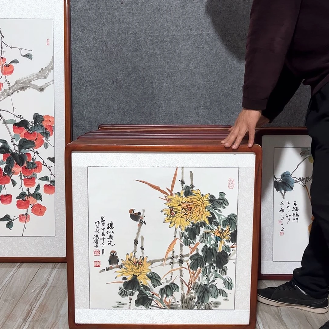 国画书画作品带框63×63