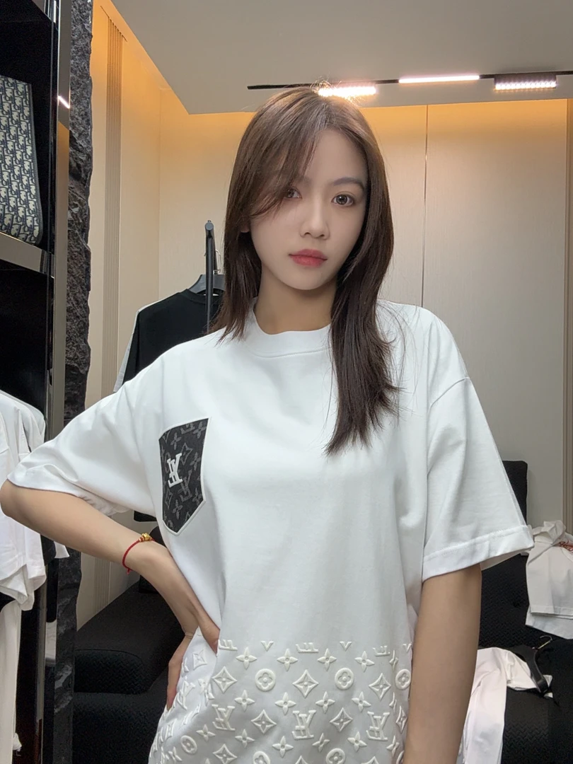 BANSUISDGA2025年新款宽松【下摆发泡老花】男女同款短袖T恤