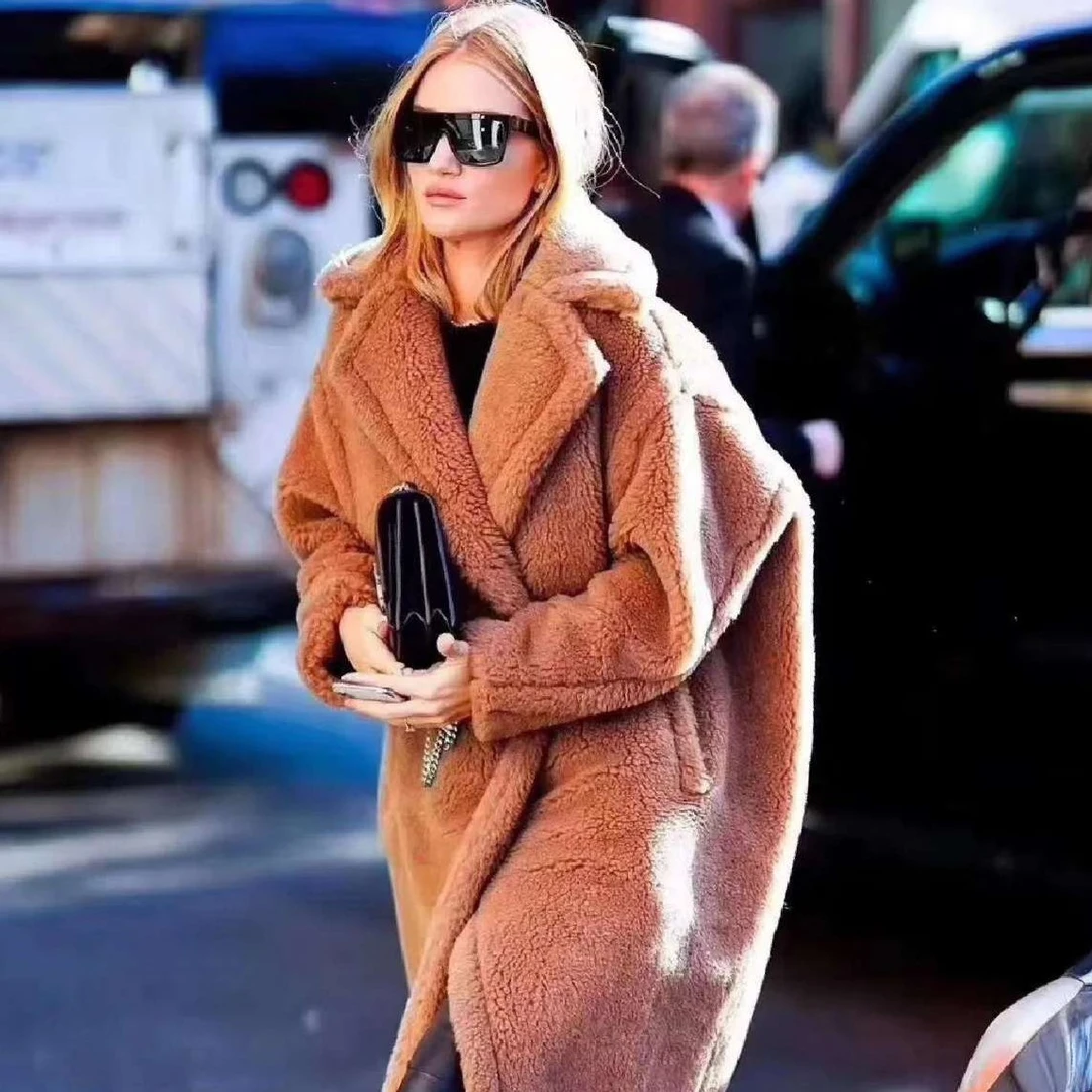 99新 MaxMara Maxmara Teddy系列 驼色经典泰迪翻领大衣外套 M码