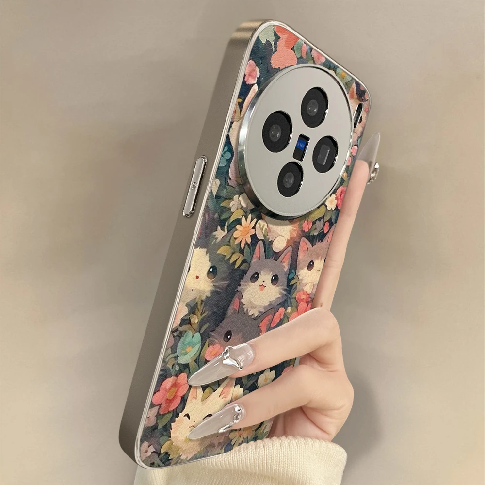花丛猫咪适用vivox200pro40手机壳x200s小羊皮x200s新款轻奢11ins