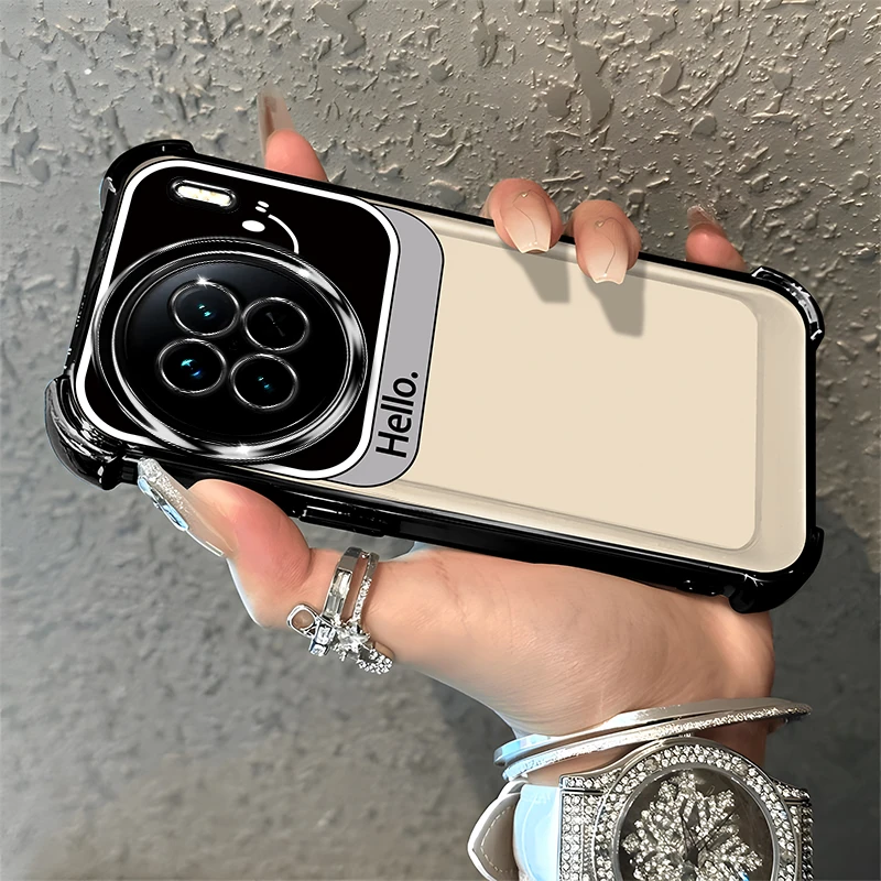 适用于【VIVO】X90简约笑脸hello时尚百搭创意防摔手机壳