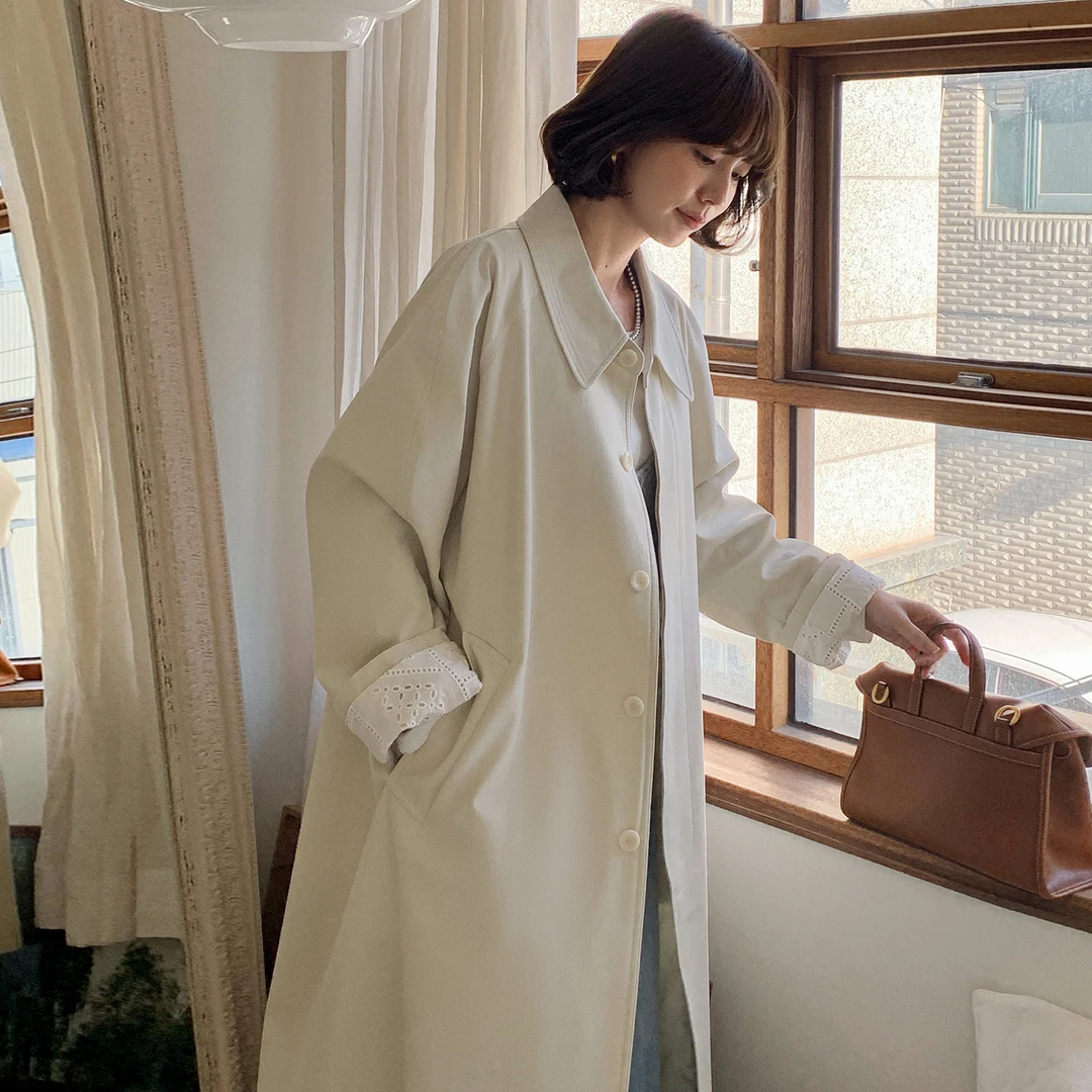 【新品】-【温柔春风】FS501W023单排扣风衣