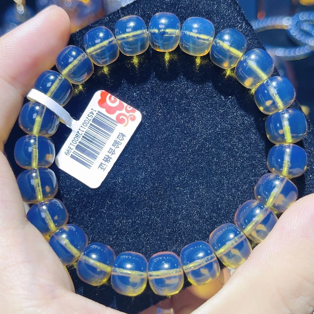 蓝珀未镶嵌珠宝奇石10mm墨西哥老型手串