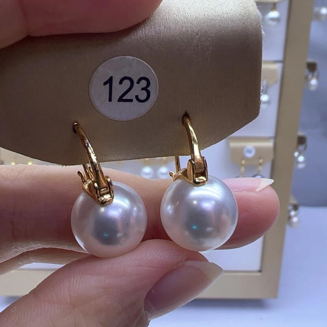 银S925镶嵌淡水珍珠耳饰