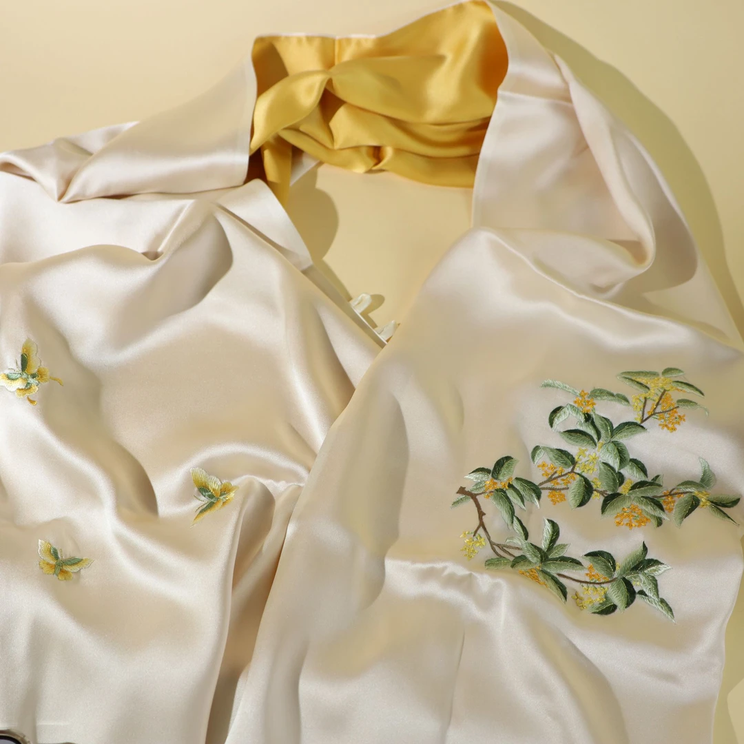 非遗苏绣桑蚕丝桂披肩不带礼盒