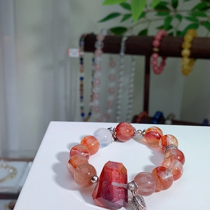 水晶手链未镶嵌红胶花