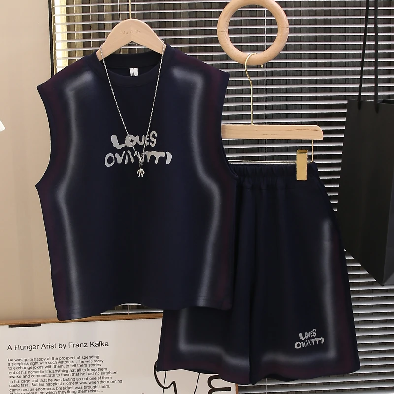 透气舒适男童夏装套装2025新款儿童夏季薄款坎肩两件套宽松帅气潮