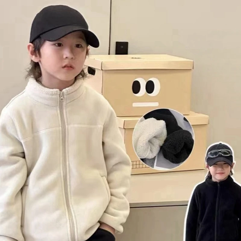 儿童2024冬季新款时尚百搭潮流字母加厚运动休闲保暖外套A4559