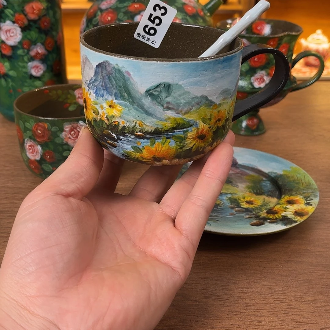 根***华纯纯莫奈油画风纯纯莫奈油画风墩墩杯