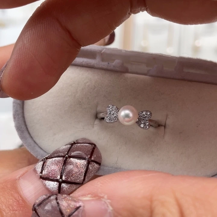 海水珍珠戒指银S925镶嵌