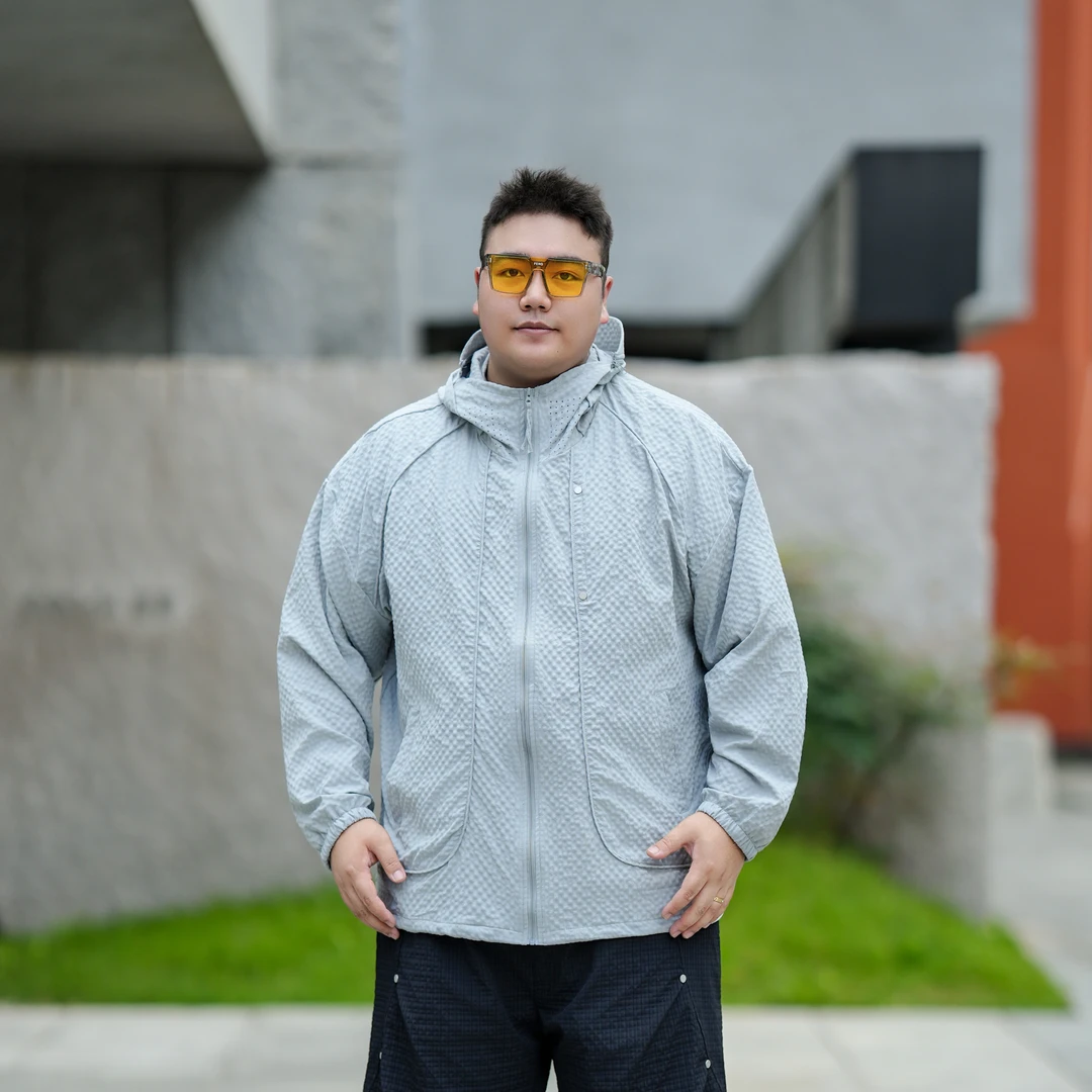 【凉爽防晒】夏季新款胖子百搭防晒印花外套宽松大码休闲冰感多色男