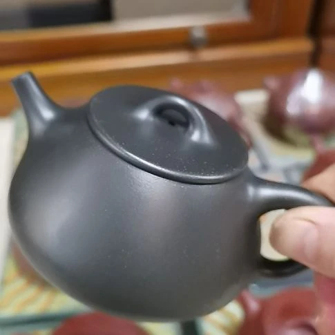 茶壶紫砂子冶石瓢约200cc九龄君子兰泥料