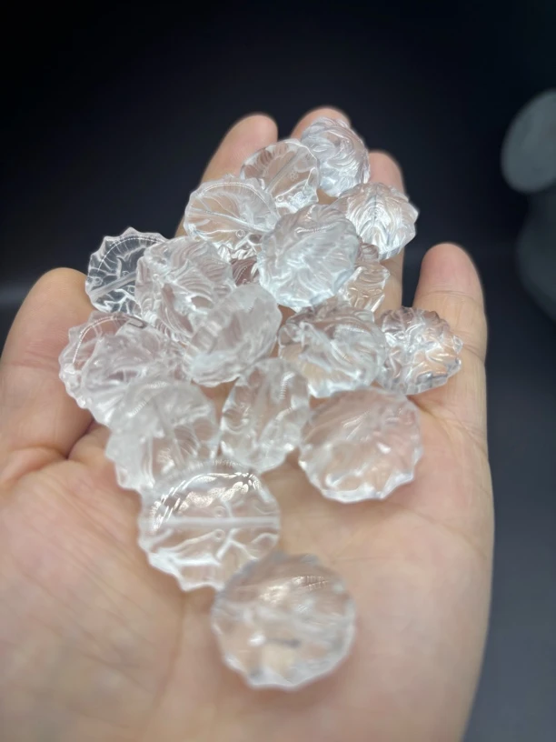 天然A级净体白水晶精品狐牌雕刻上下孔尺寸约19.5mm单颗