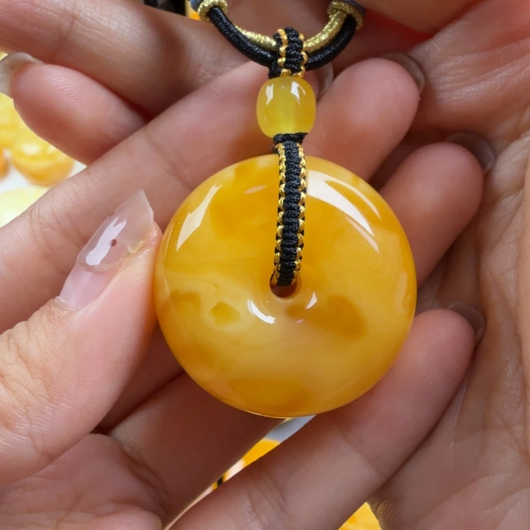 琥珀未镶嵌颈饰纯天然琥珀蜜蜡无优化