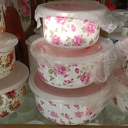 新疆西藏包邮花之恋骨质瓷三件套保鲜碗